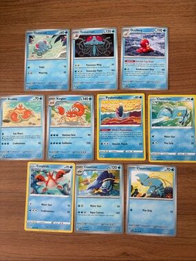 🦀 Sea Creatures Pokémon Card Lot | Tentacool Kingler Clauncher Clawitzer ✨5/$25